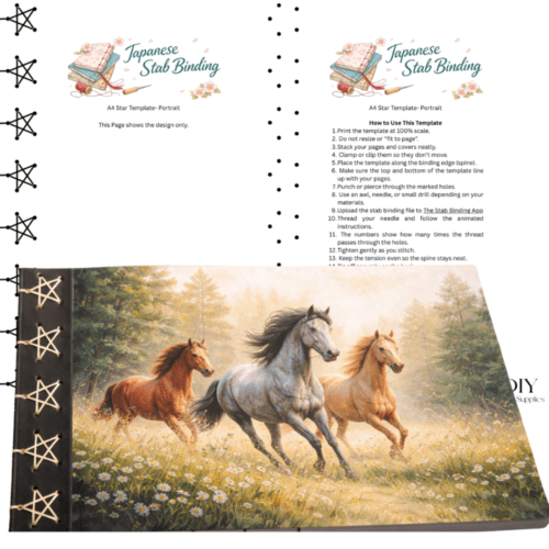 Star Stab Binding Sewing Template